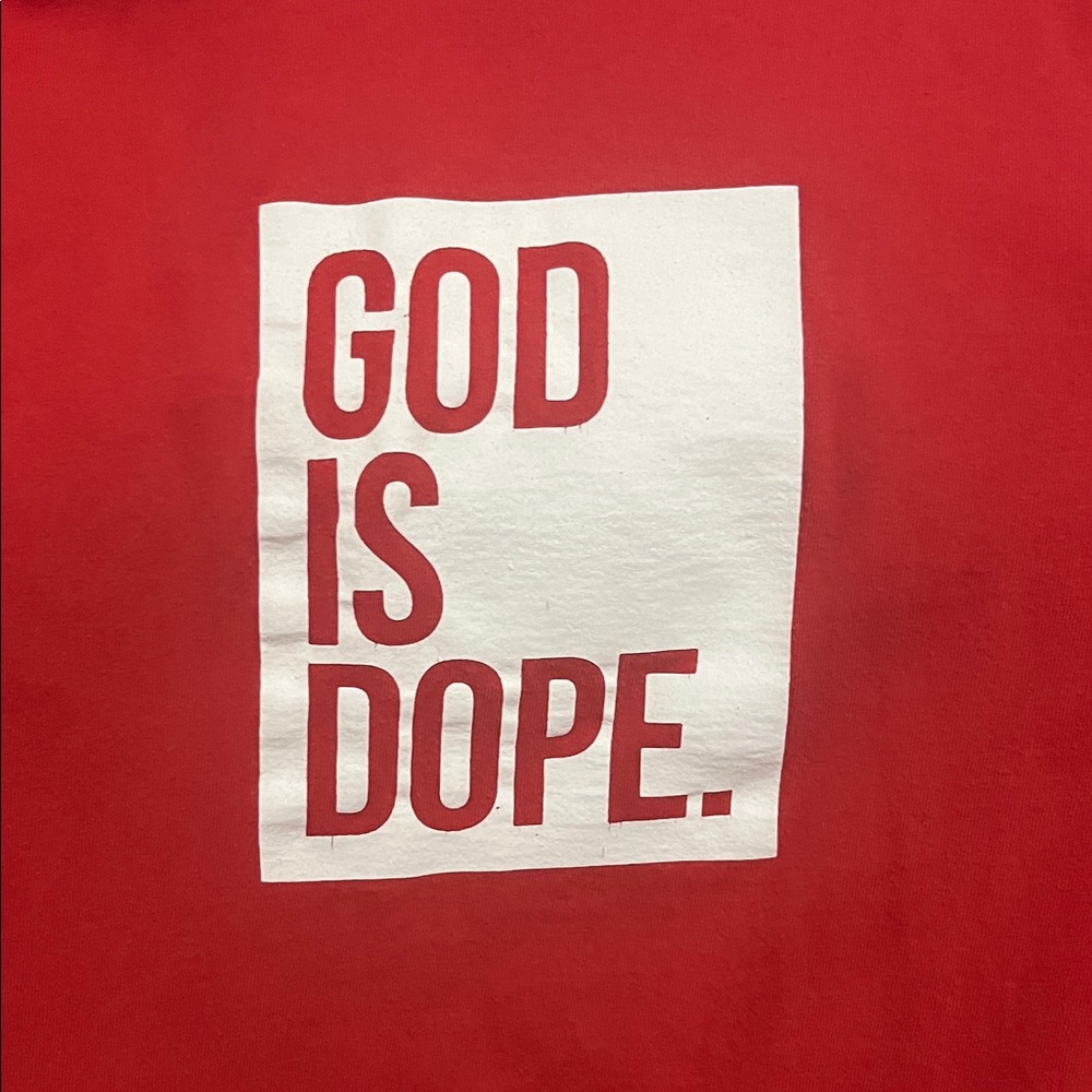Red God Is Dope Medium Shirt